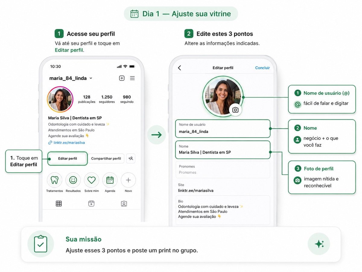 Como ajustar sua vitrine no Instagram